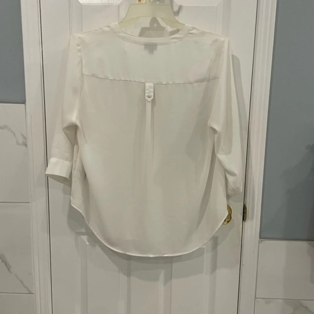 Torrid | Semi Sheer White Chiffon Blouse - Picture 9 of 15